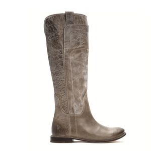 Frye Paige Tall Grey Leather Boots Size 8.5